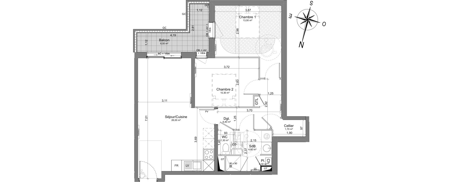Appartement T3 de 63,80 m2 &agrave; Berck Randon