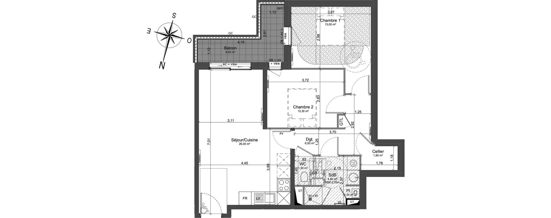 Appartement T3 de 64,10 m2 &agrave; Berck Randon