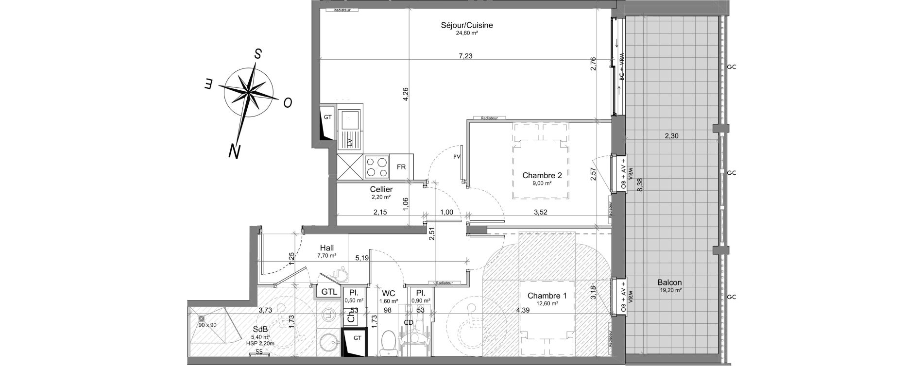 Appartement T3 de 64,50 m2 &agrave; Berck Randon