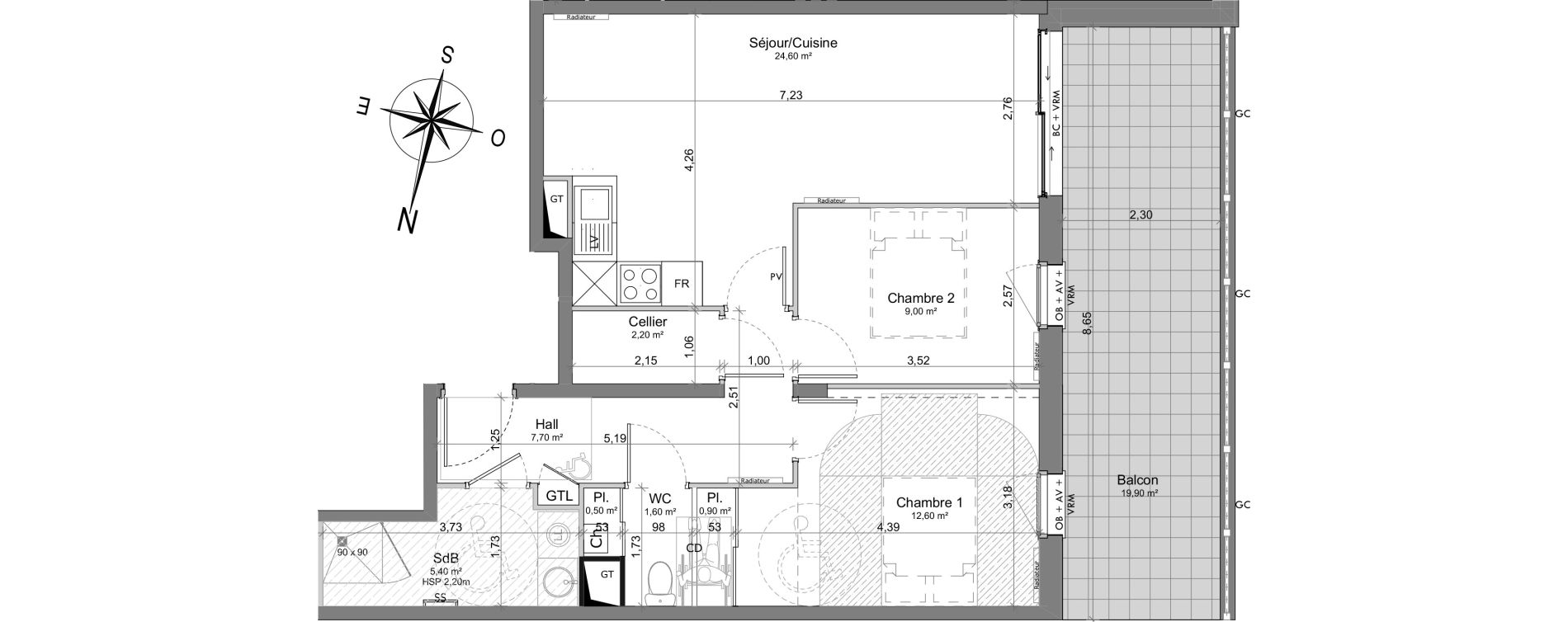 Appartement T3 de 64,50 m2 &agrave; Berck Randon