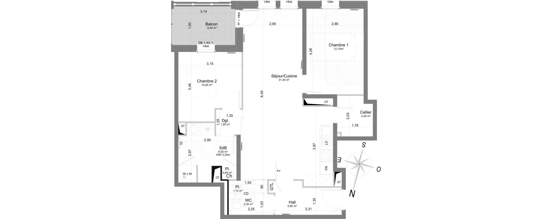 Appartement T3 de 73,60 m2 &agrave; Berck Randon