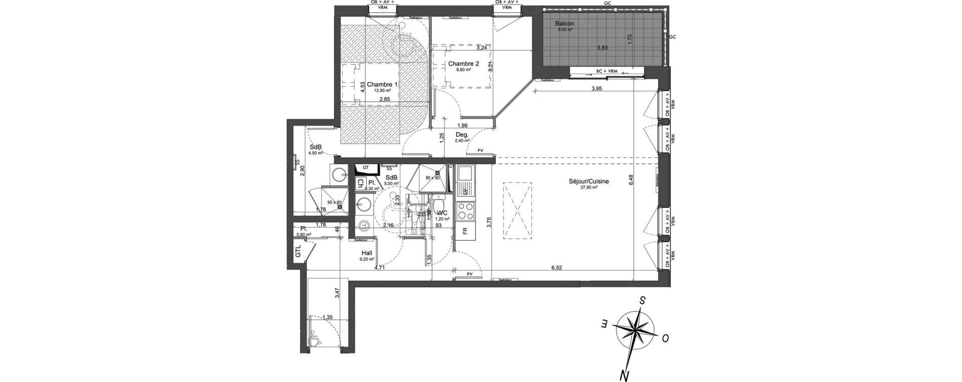 Appartement T3 de 83,80 m2 &agrave; Berck Randon