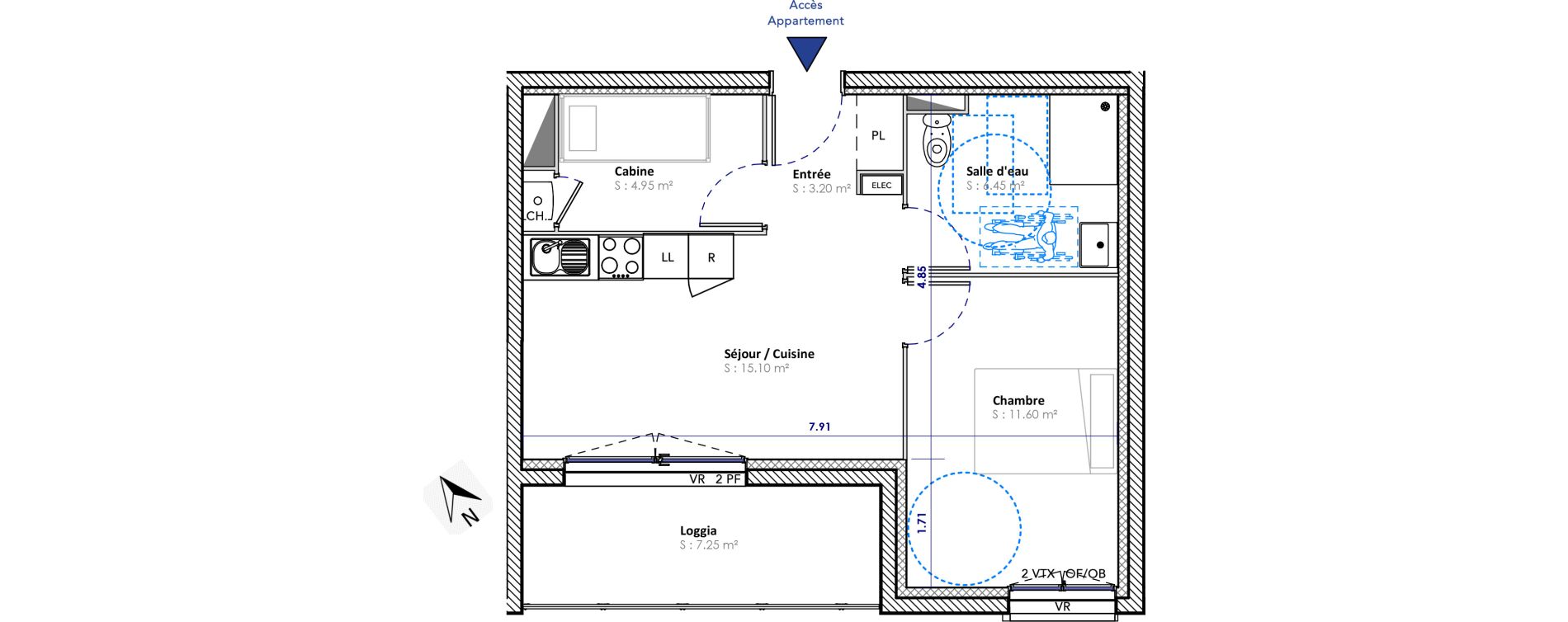 Appartement T2 de 41,25 m2 &agrave; Berck Centre