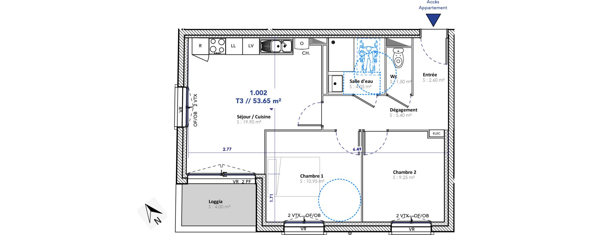 Appartement T3 de 53,65 m2 &agrave; Berck Centre