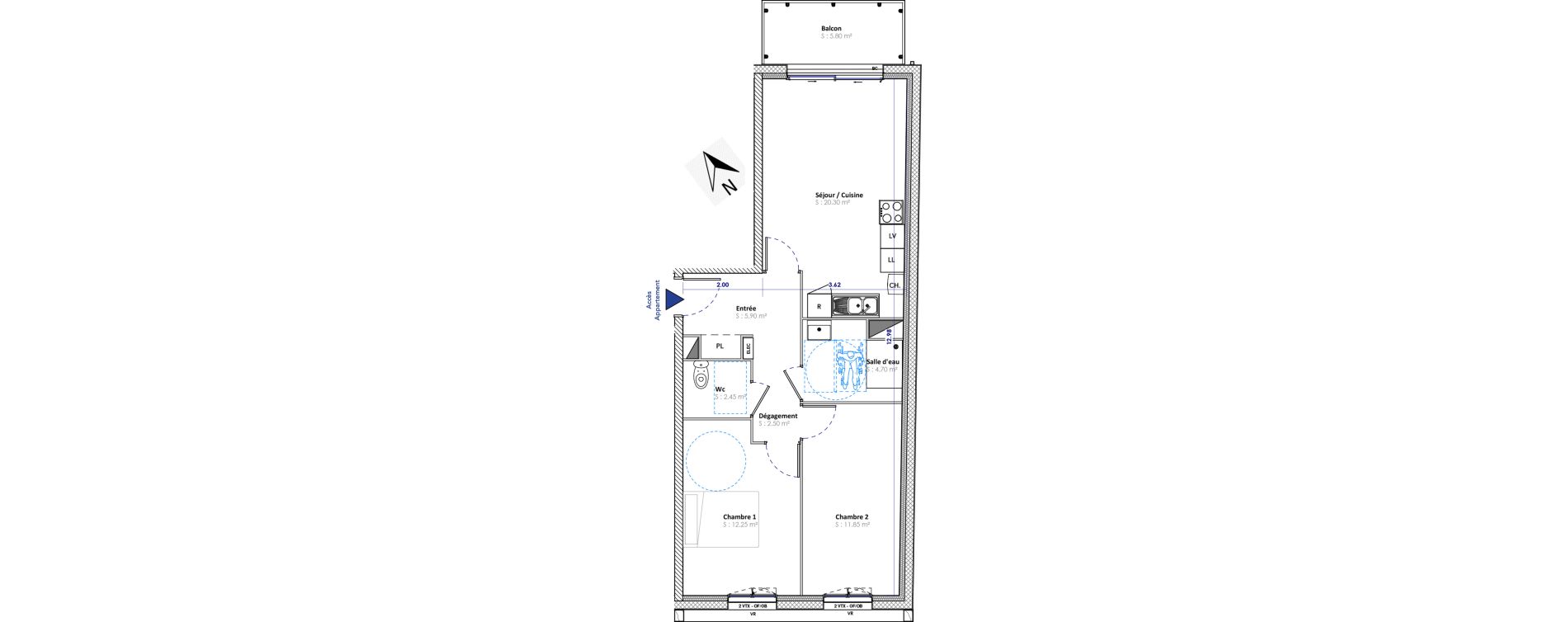 Appartement T3 de 59,95 m2 &agrave; Berck Centre
