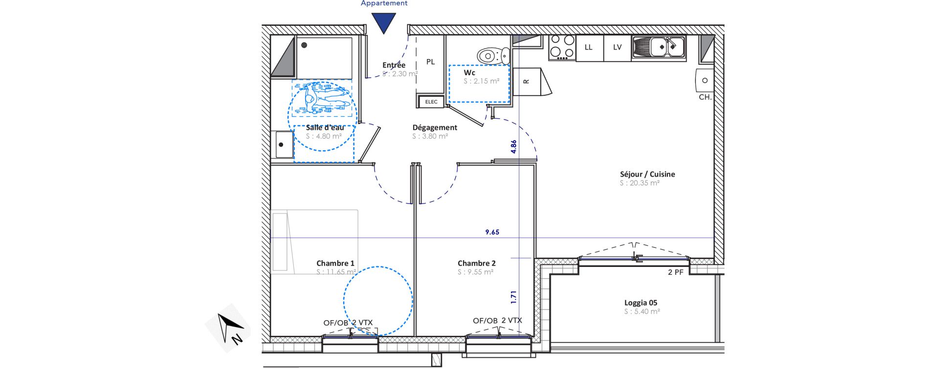Appartement T3 de 54,55 m2 &agrave; Berck Centre