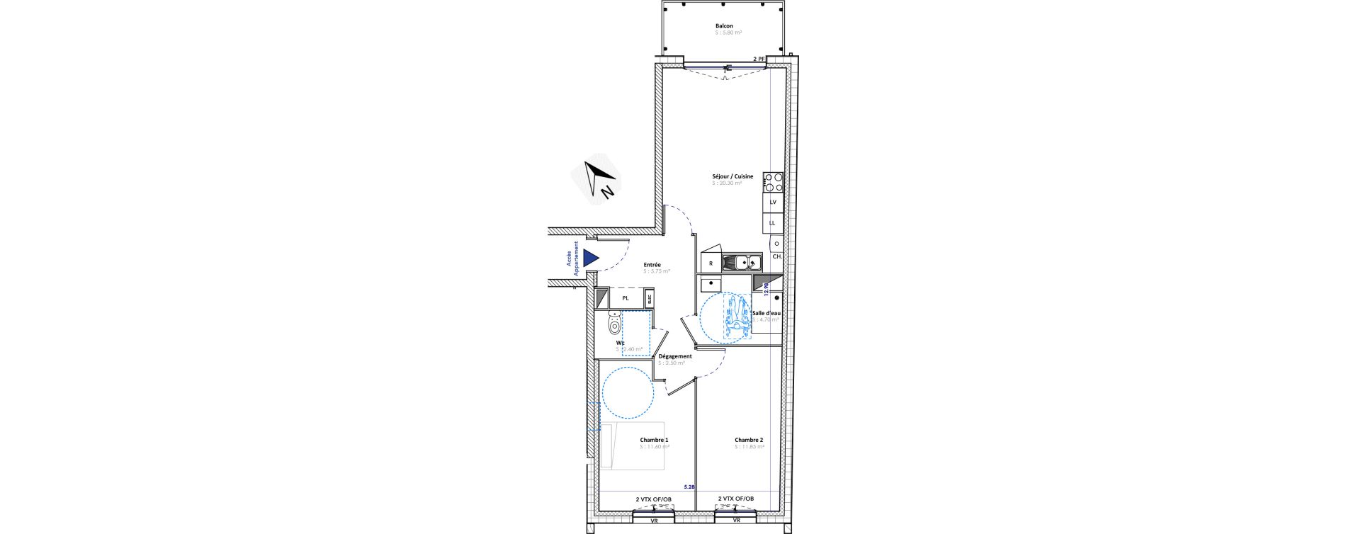 Appartement T3 de 59,10 m2 &agrave; Berck Centre