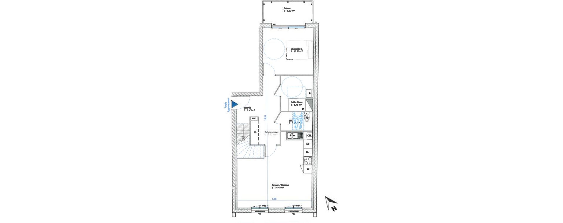 Appartement T4 de 76,95 m2 &agrave; Berck Centre