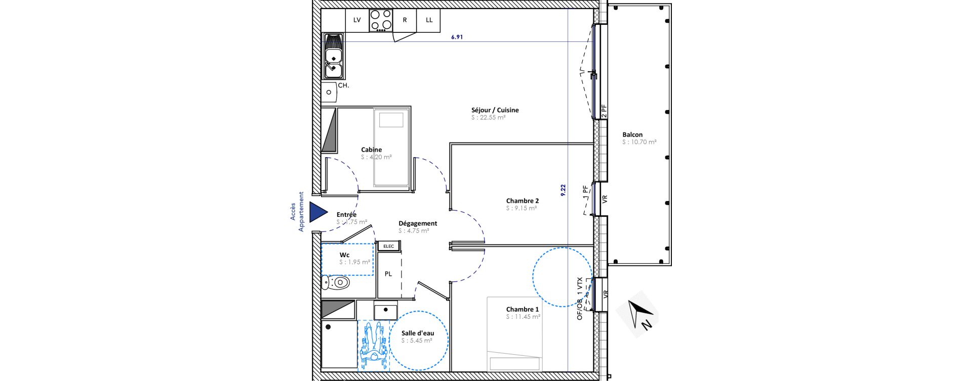 Appartement T3 de 61,20 m2 &agrave; Berck Centre