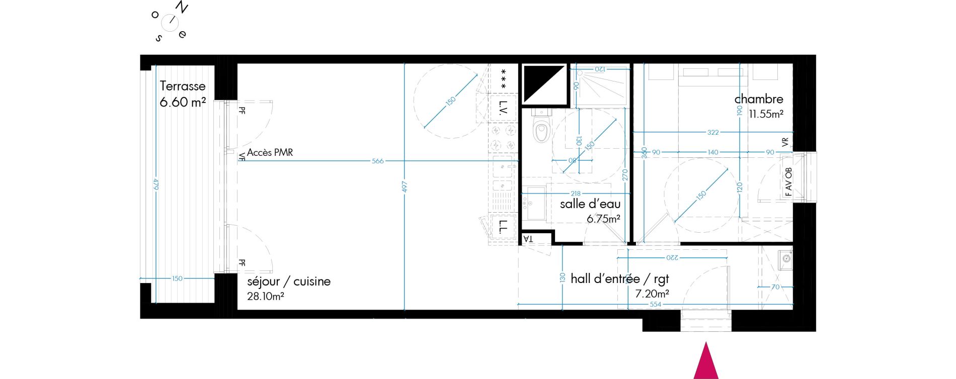 Appartement T2 de 53,60 m2 &agrave; Berck Quartier chinois