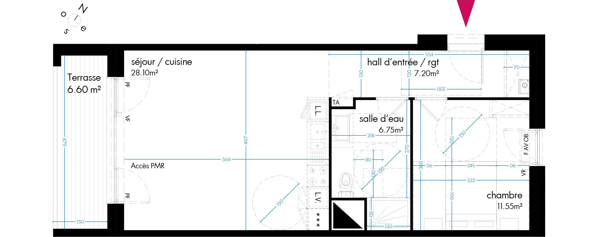 Appartement T2 de 53,60 m2 &agrave; Berck Quartier chinois