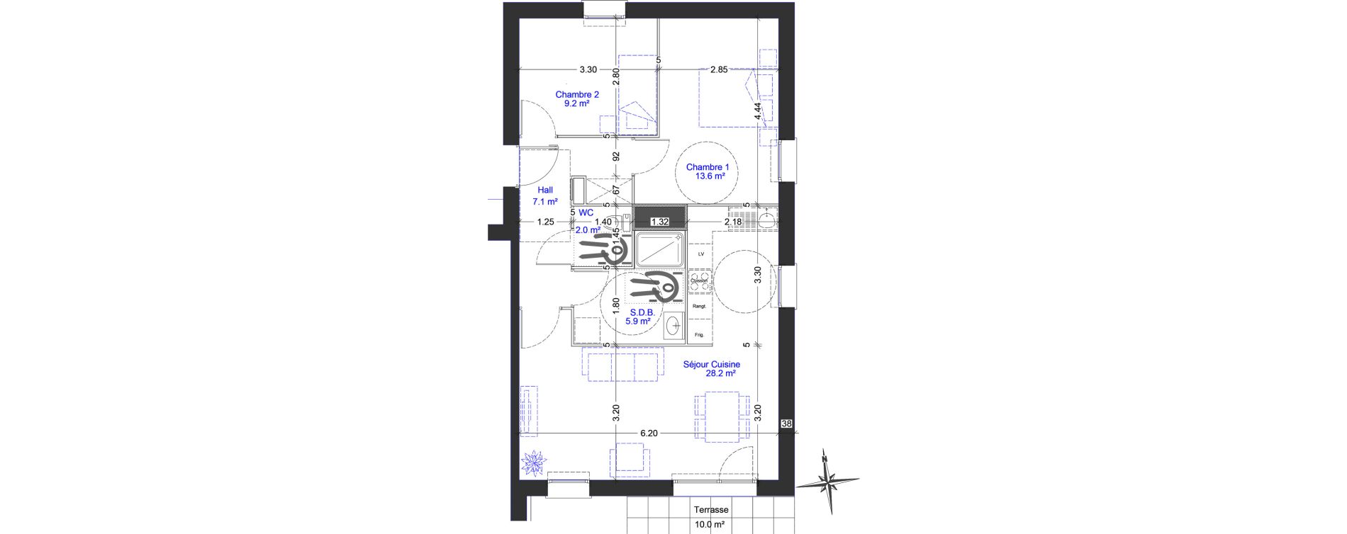 Appartement T3 de 66,00 m2 &agrave; Berck Centre