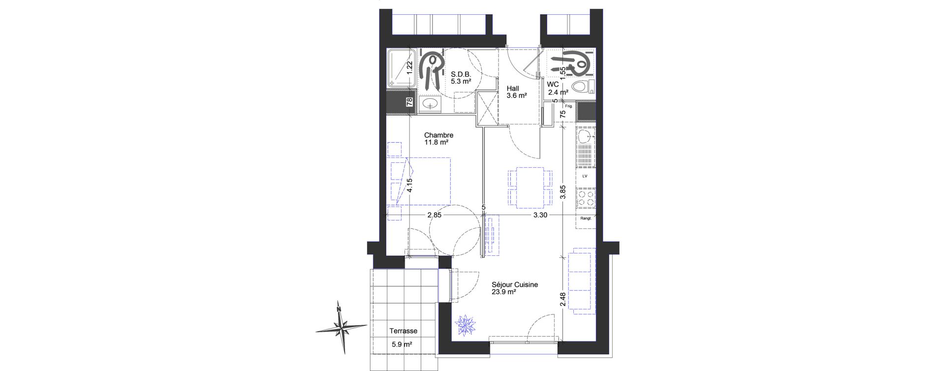 Appartement T2 de 47,00 m2 &agrave; Berck Centre