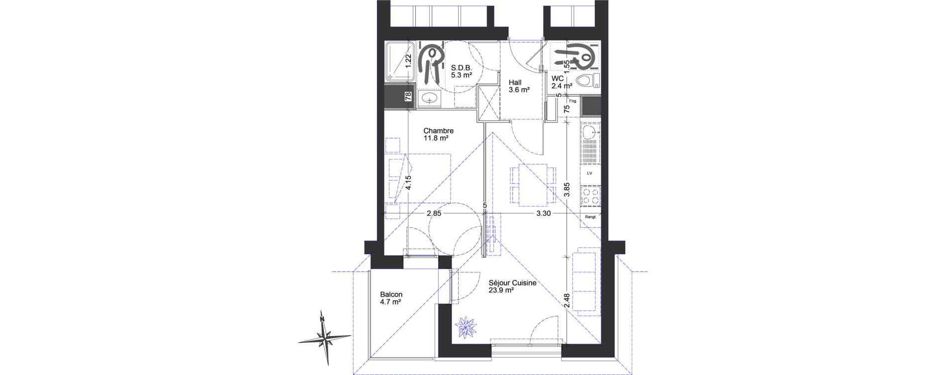 Appartement T2 de 47,00 m2 &agrave; Berck Centre
