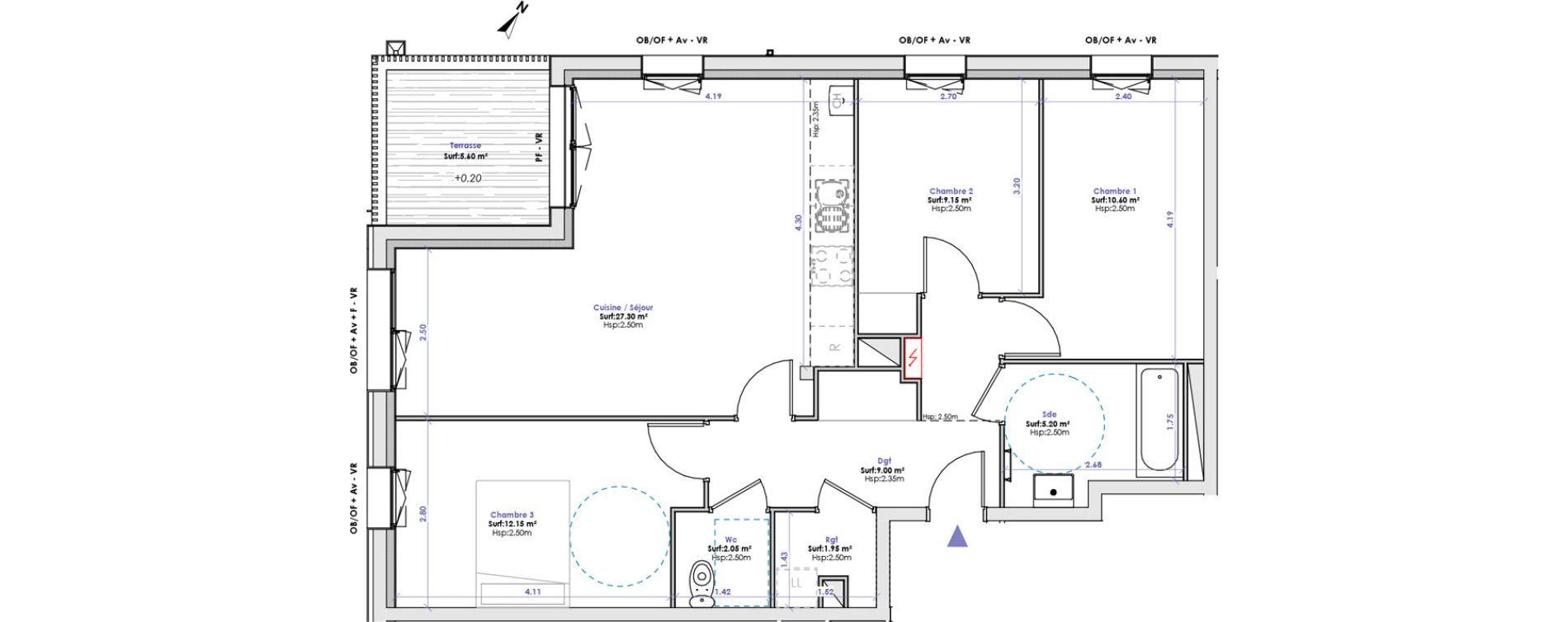 Appartement T4 de 77,40 m2 &agrave; Berck Plaine de l'eglise - plaine magnier