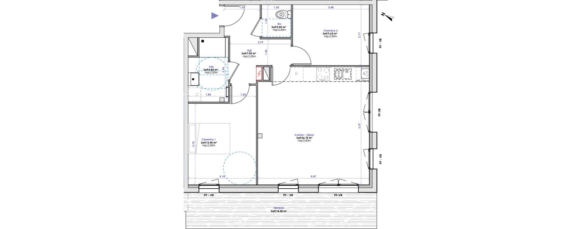 Appartement T3 de 62,75 m2 &agrave; Berck Plaine de l'eglise - plaine magnier