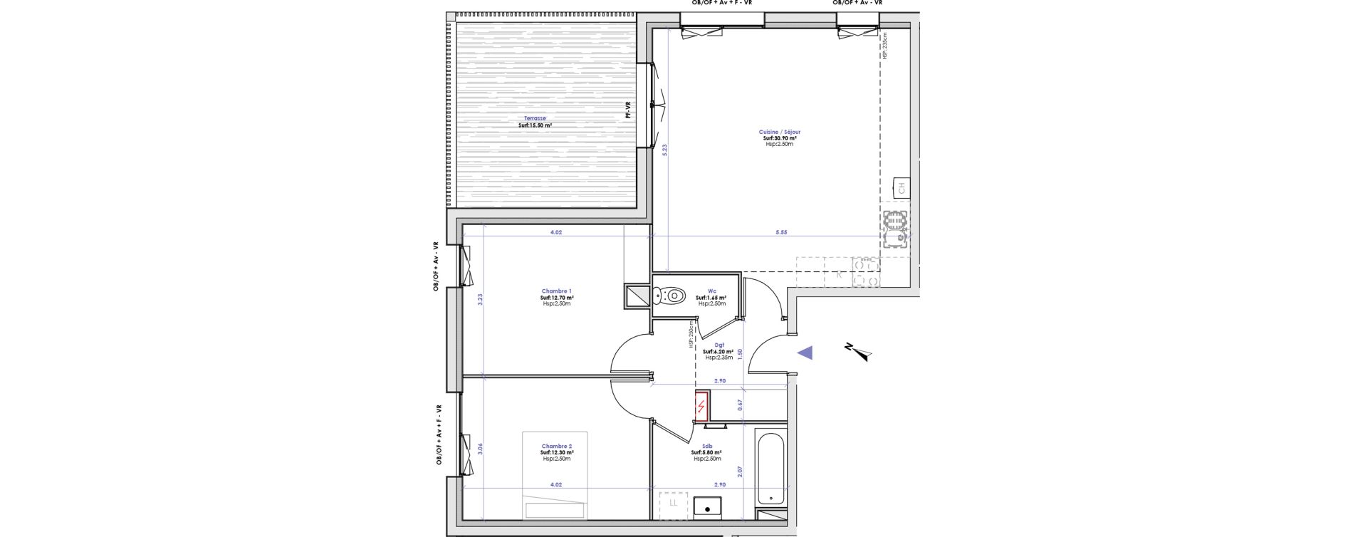 Appartement T3 de 69,60 m2 &agrave; Berck Plaine de l'eglise - plaine magnier