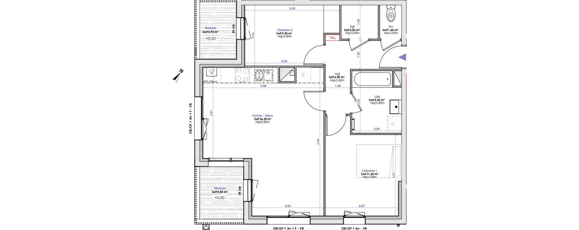 Appartement T3 de 61,80 m2 &agrave; Berck Plaine de l'eglise - plaine magnier