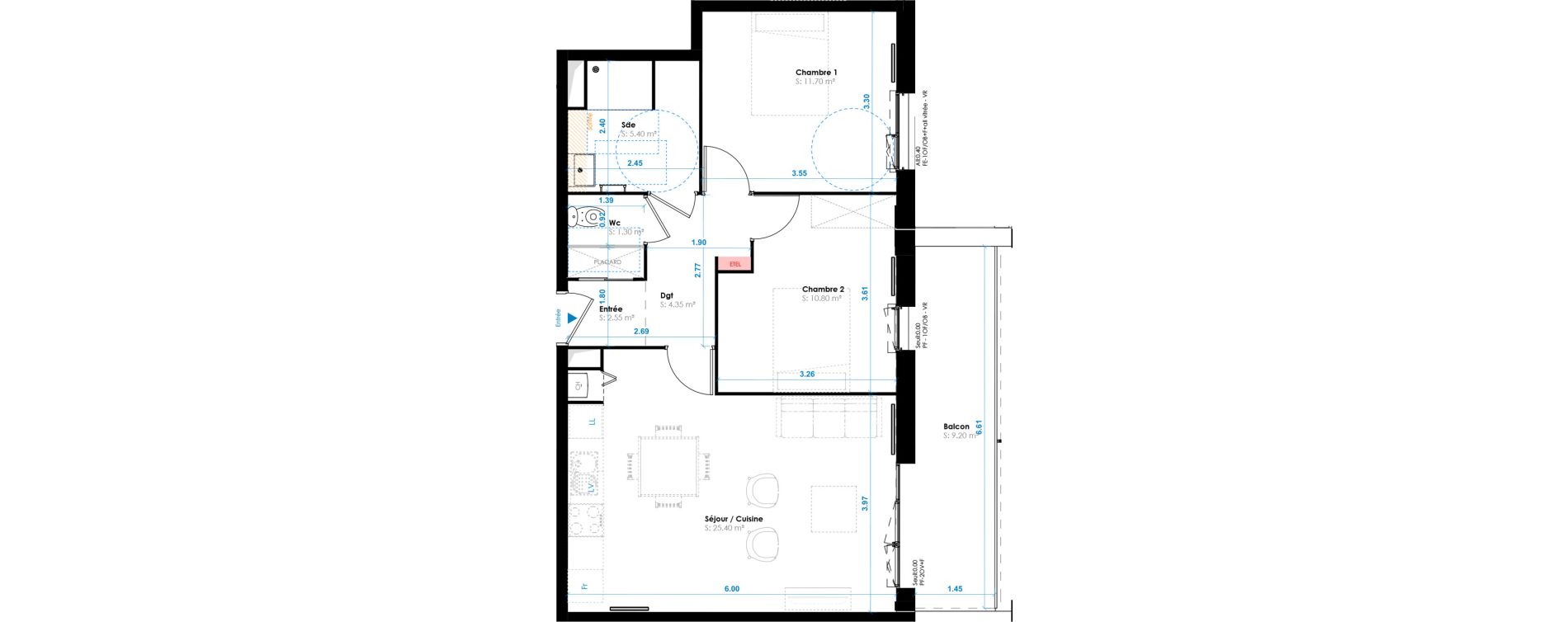 Appartement T3 de 61,50 m2 &agrave; Berck Centre