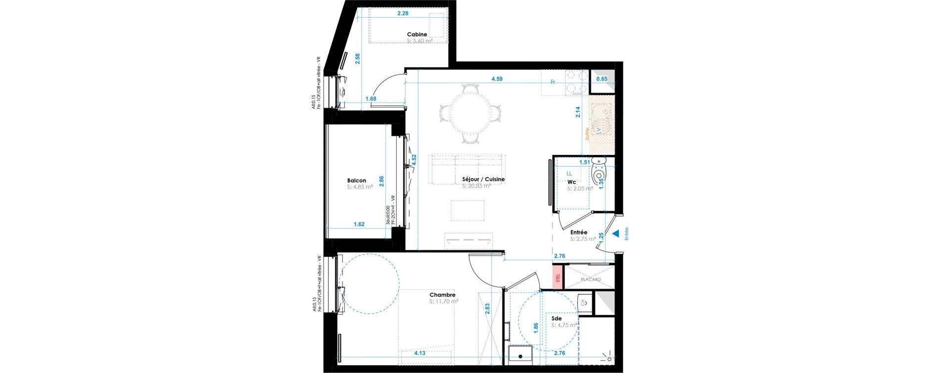 Appartement T2 bis de 47,70 m2 &agrave; Berck Centre