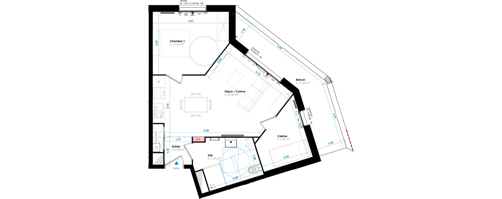 Appartement T2 bis de 50,80 m2 &agrave; Berck Centre