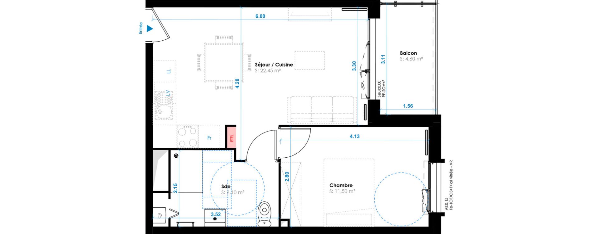Appartement T2 de 40,05 m2 &agrave; Berck Centre