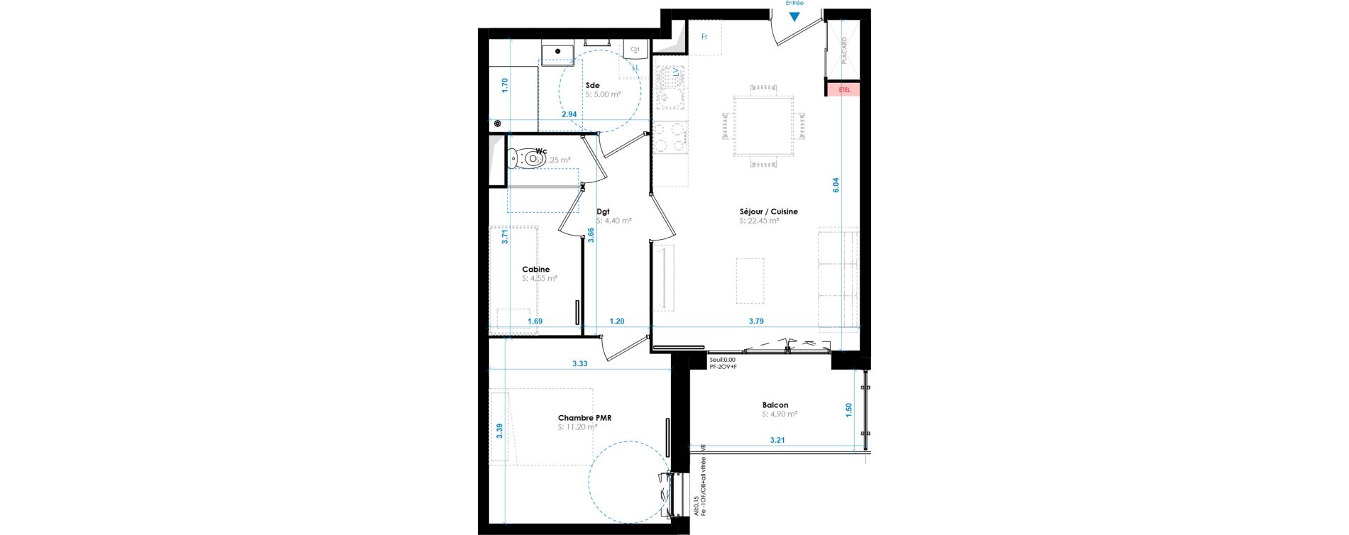 Appartement T2 bis de 48,85 m2 &agrave; Berck Centre