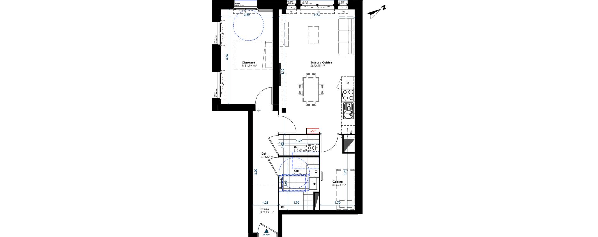 Appartement T2 de 54,62 m2 à Berck Centre
