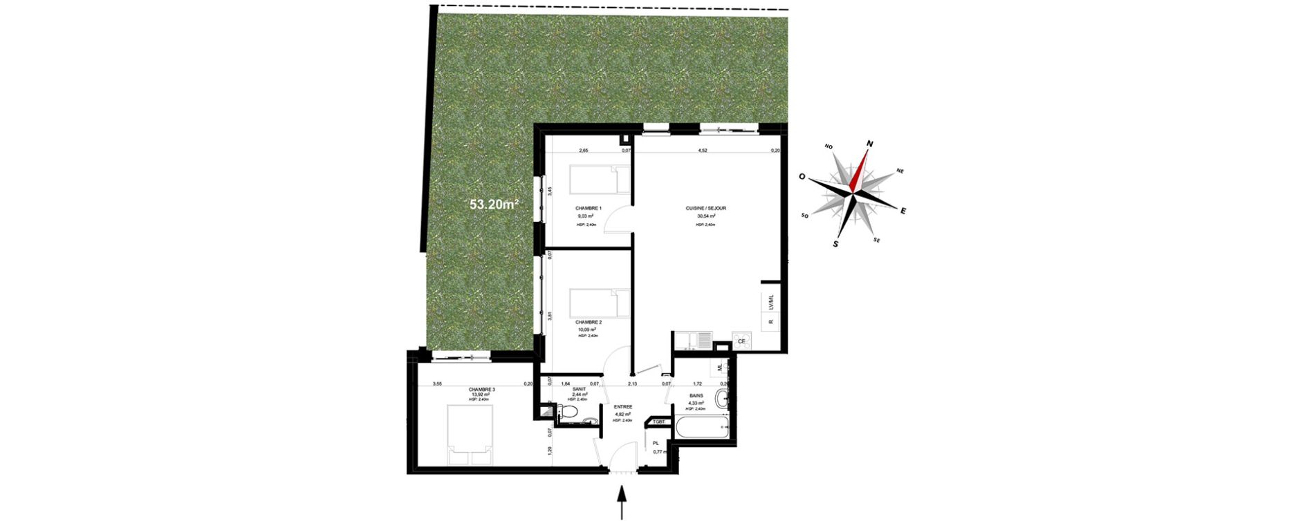 Appartement T4 de 75,94 m2 &agrave; B&eacute;thune Centre