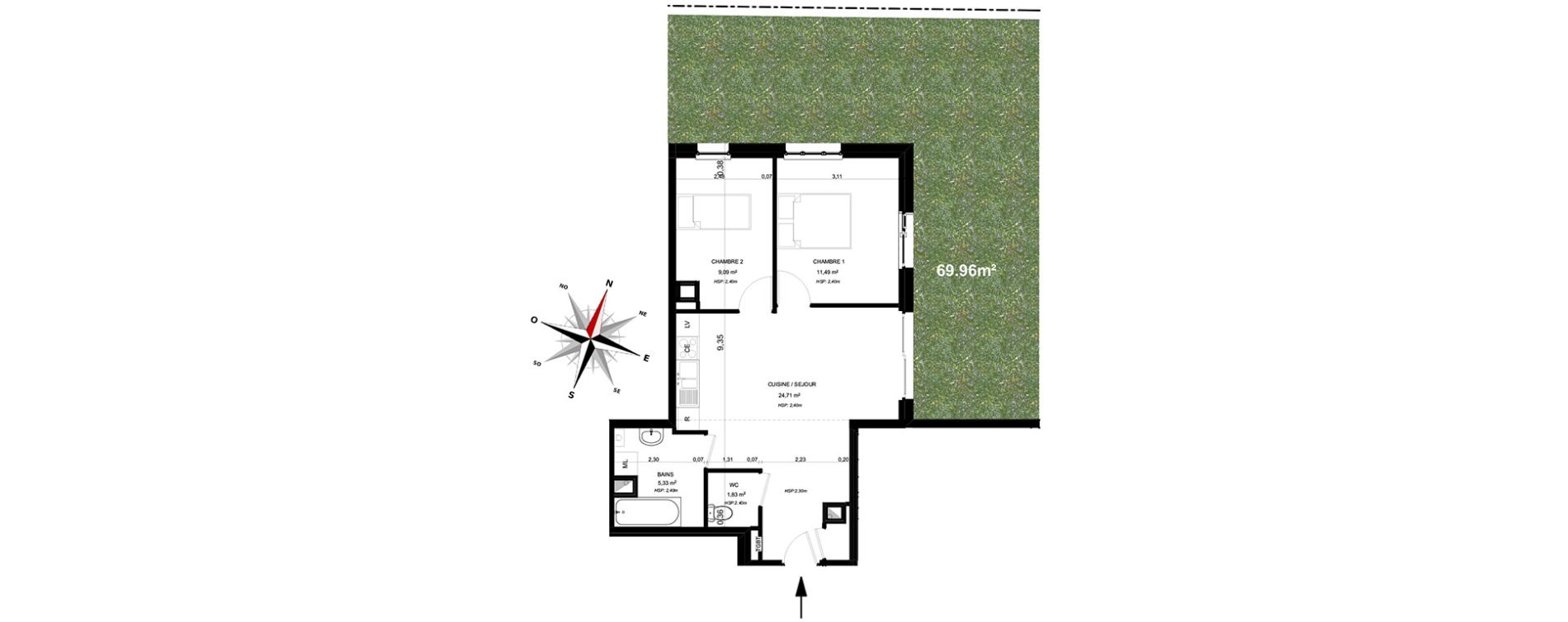 Appartement T3 de 53,01 m2 &agrave; B&eacute;thune Centre