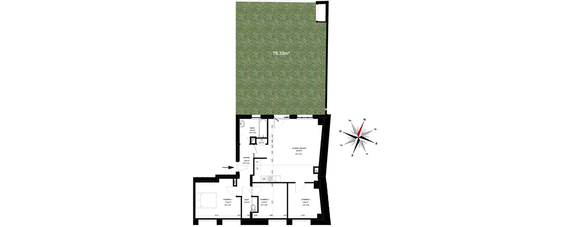 Appartement T4 de 74,83 m2 &agrave; B&eacute;thune Centre