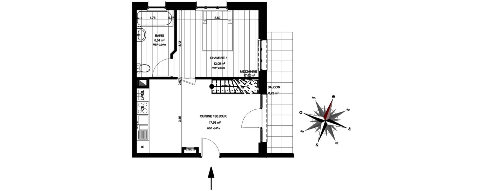 Appartement T2 de 34,95 m2 &agrave; B&eacute;thune Centre