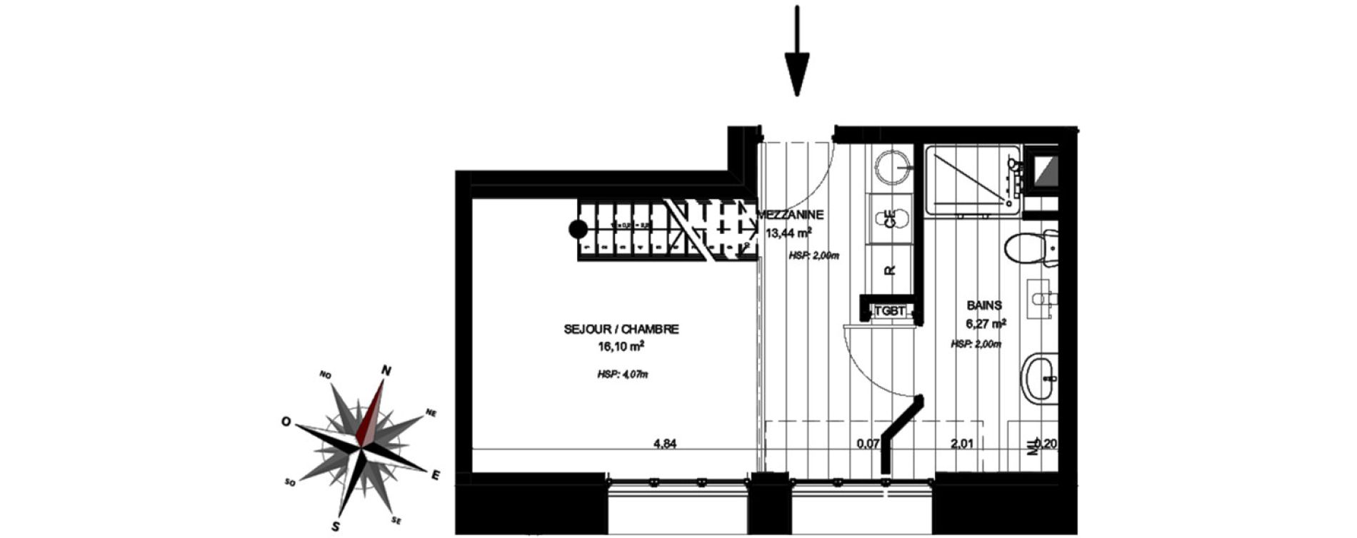 Appartement T1 de 22,37 m2 &agrave; B&eacute;thune Centre