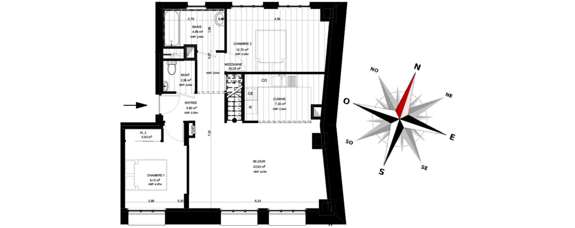 Appartement T3 de 66,47 m2 &agrave; B&eacute;thune Centre