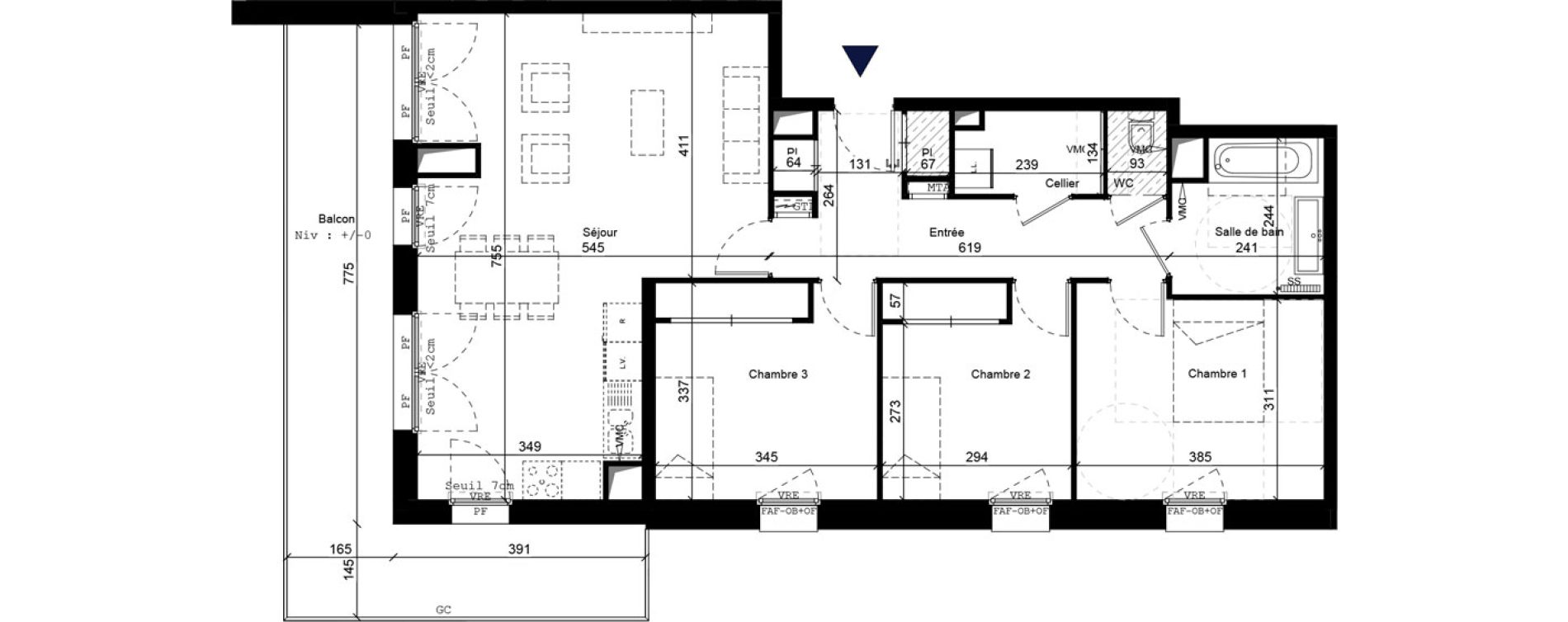 Appartement T4 de 87,19 m2 &agrave; B&eacute;thune Centre