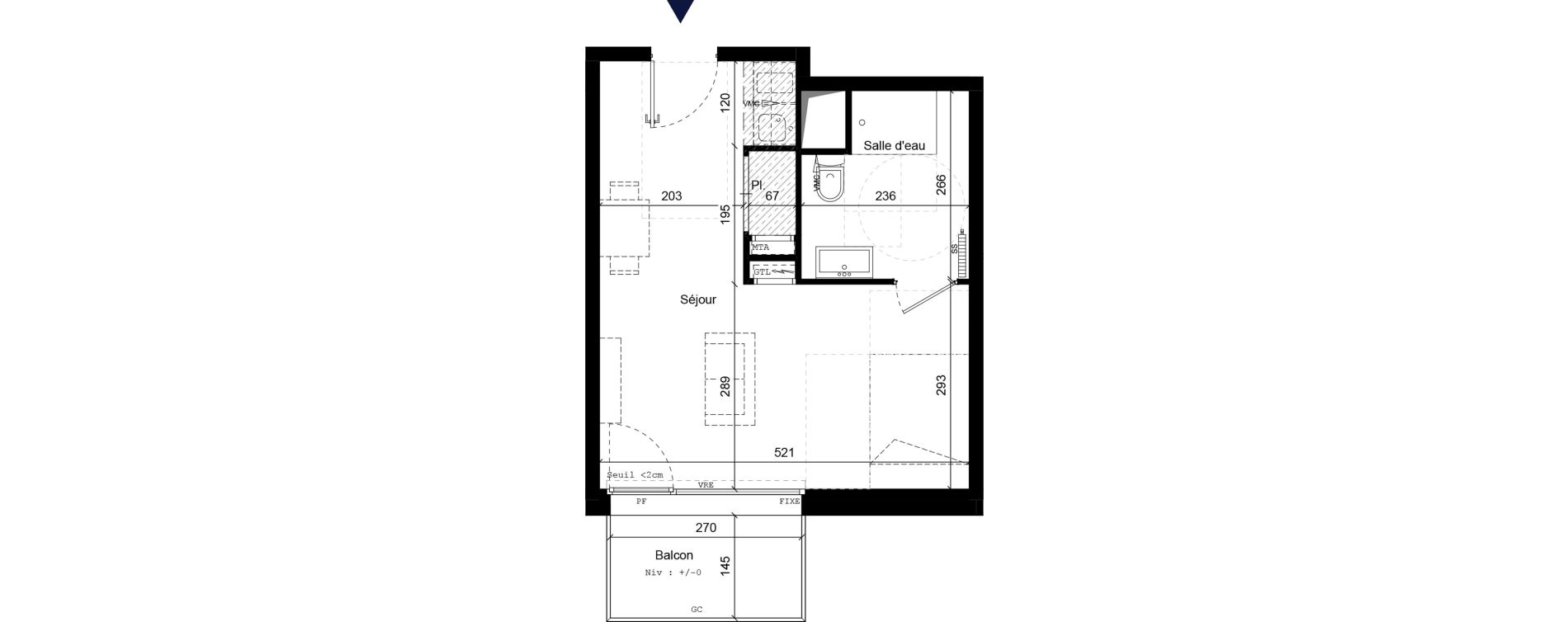 Appartement T1 de 28,80 m2 &agrave; B&eacute;thune Centre