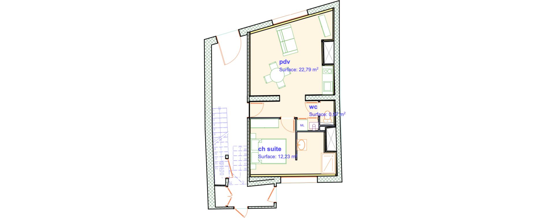 Appartement T2 de 35,99 m2 &agrave; Boulogne-Sur-Mer Vieille ville - dernier sou - vieil &acirc;tre