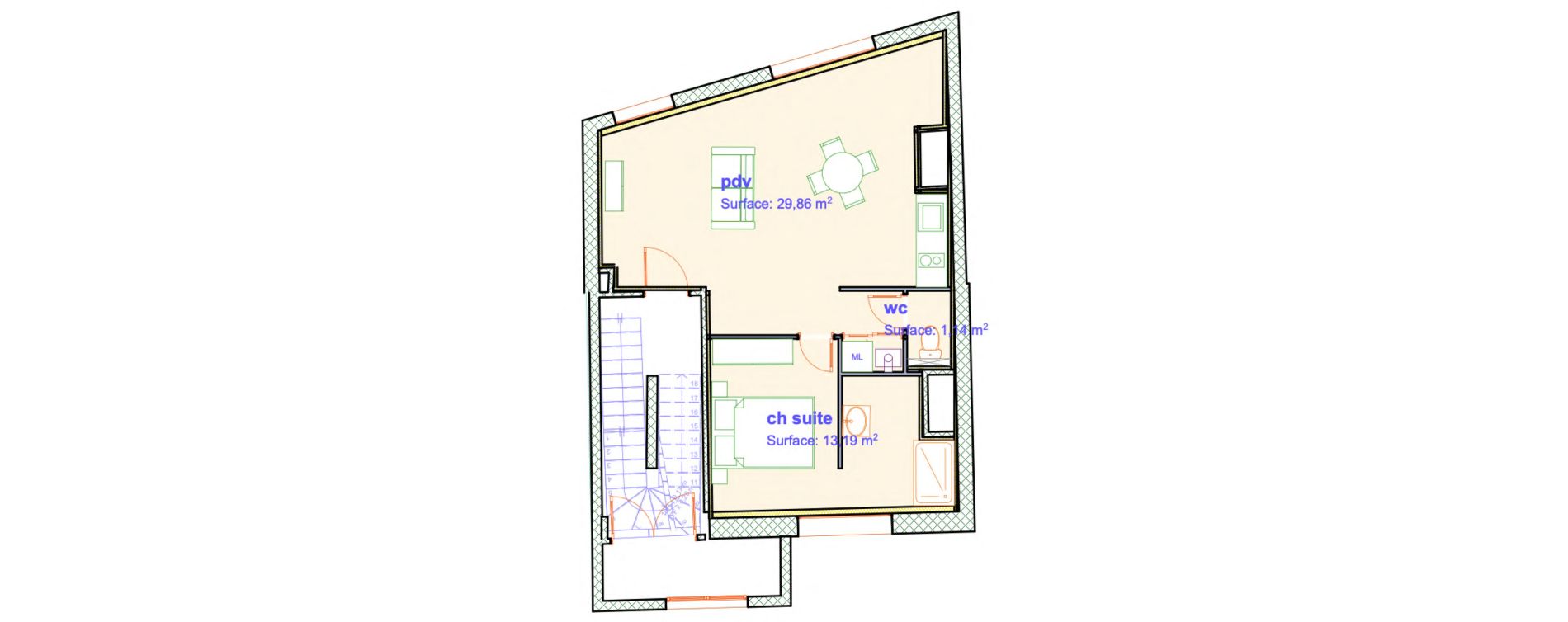 Appartement T2 de 44,19 m2 &agrave; Boulogne-Sur-Mer Vieille ville - dernier sou - vieil &acirc;tre