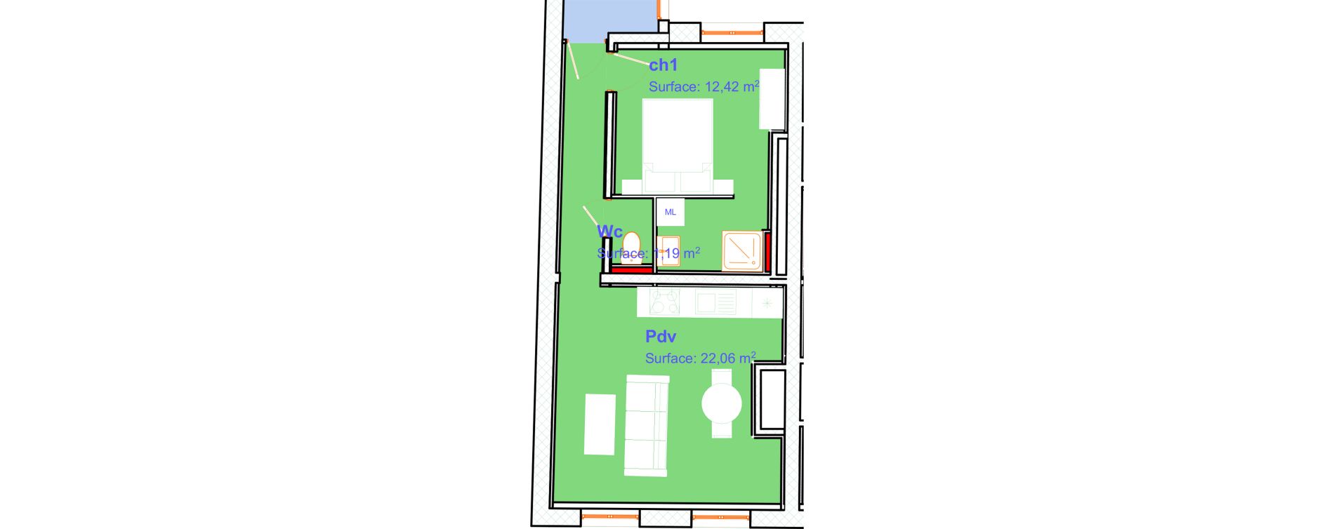 Appartement T2 de 35,67 m2 &agrave; Boulogne-Sur-Mer Centre