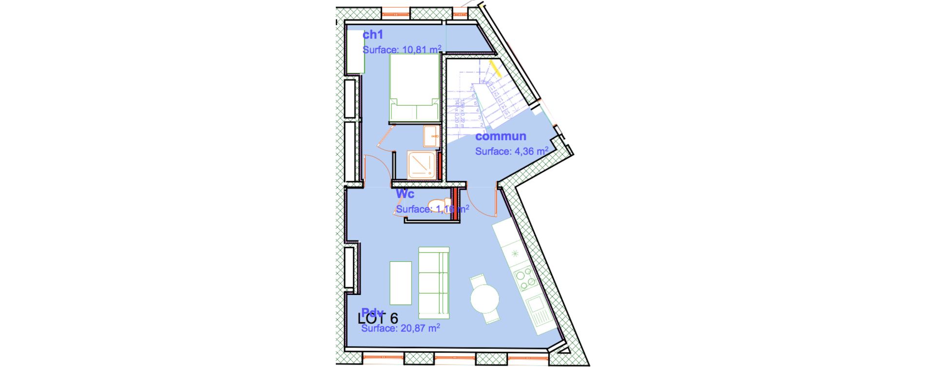 Appartement T2 de 32,84 m2 &agrave; Boulogne-Sur-Mer Centre