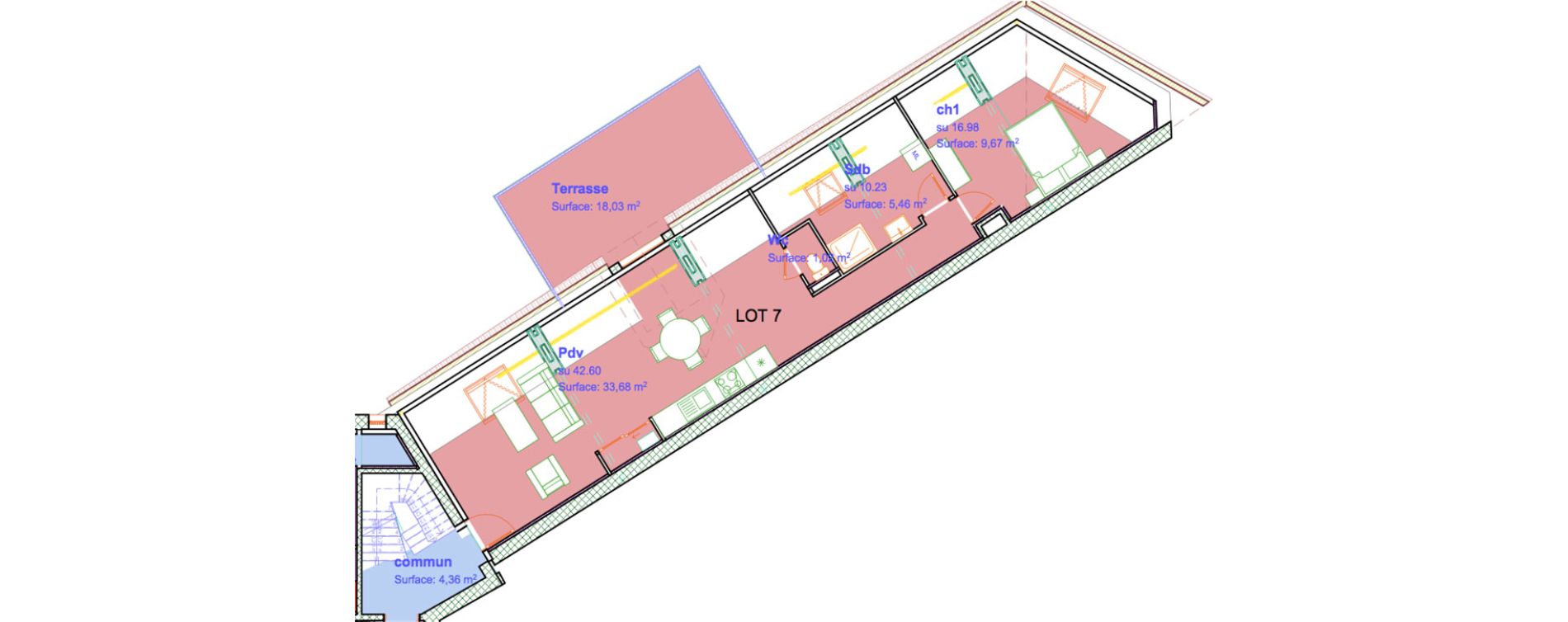 Appartement T2 de 49,83 m2 &agrave; Boulogne-Sur-Mer Centre