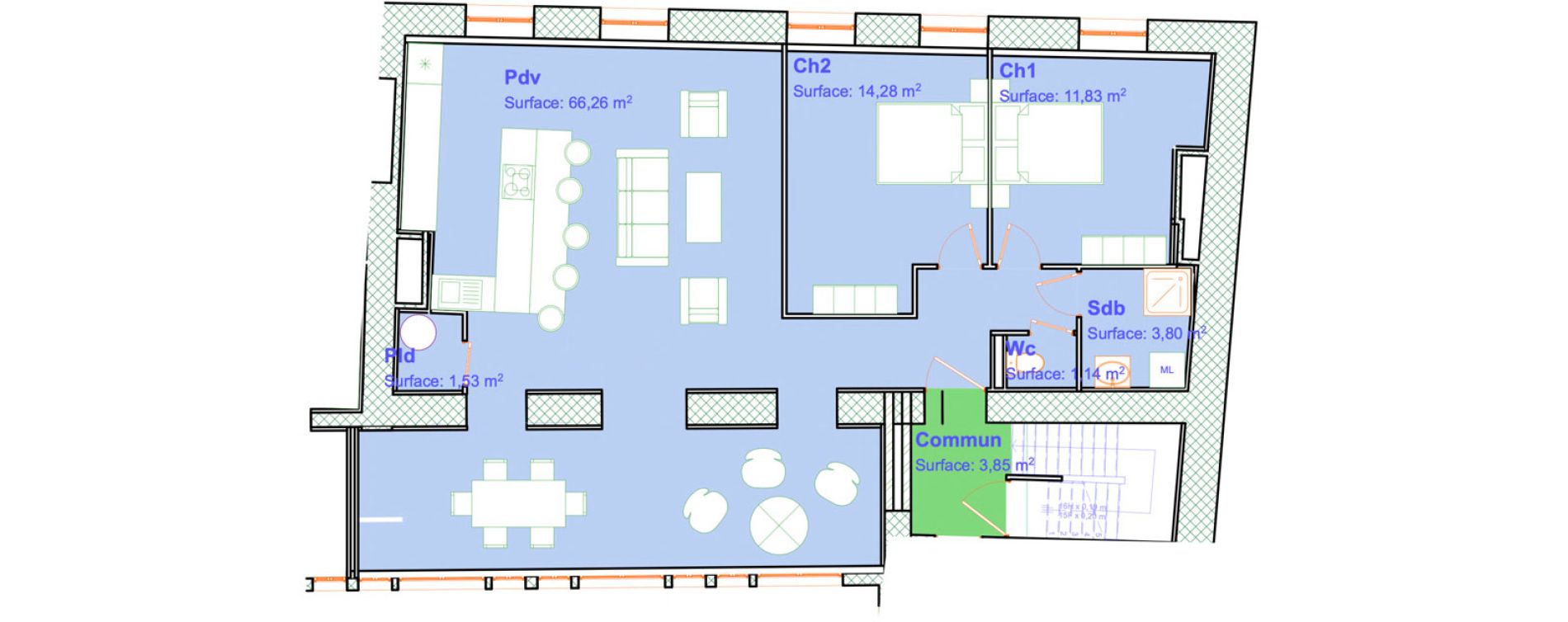 Appartement T3 de 98,54 m2 &agrave; Boulogne-Sur-Mer Centre