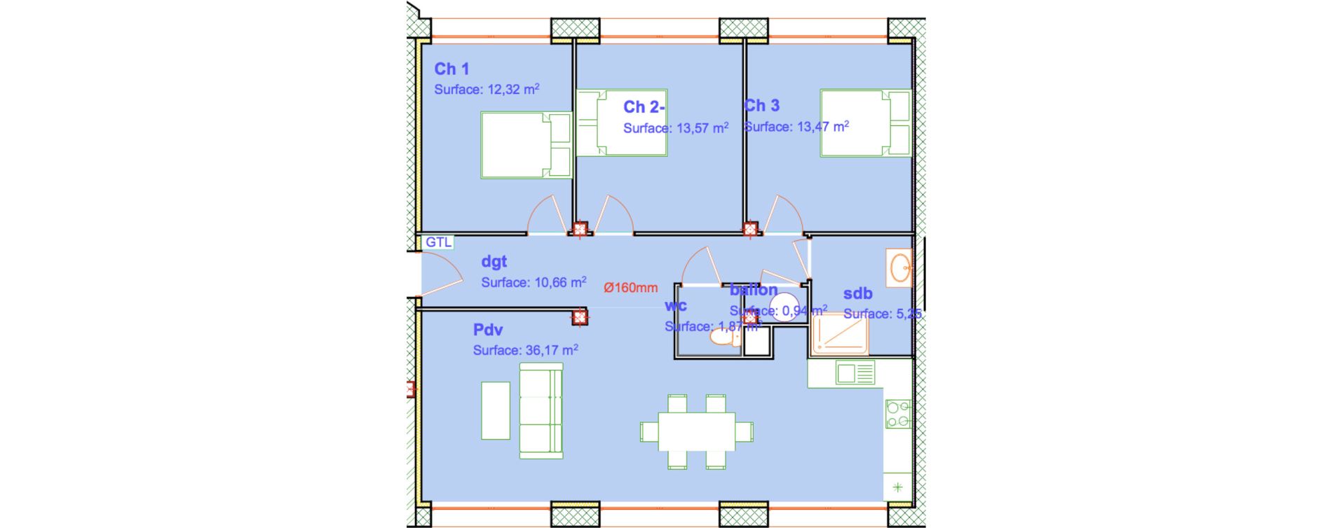 Appartement T4 de 94,25 m2 &agrave; Boulogne-Sur-Mer Centre