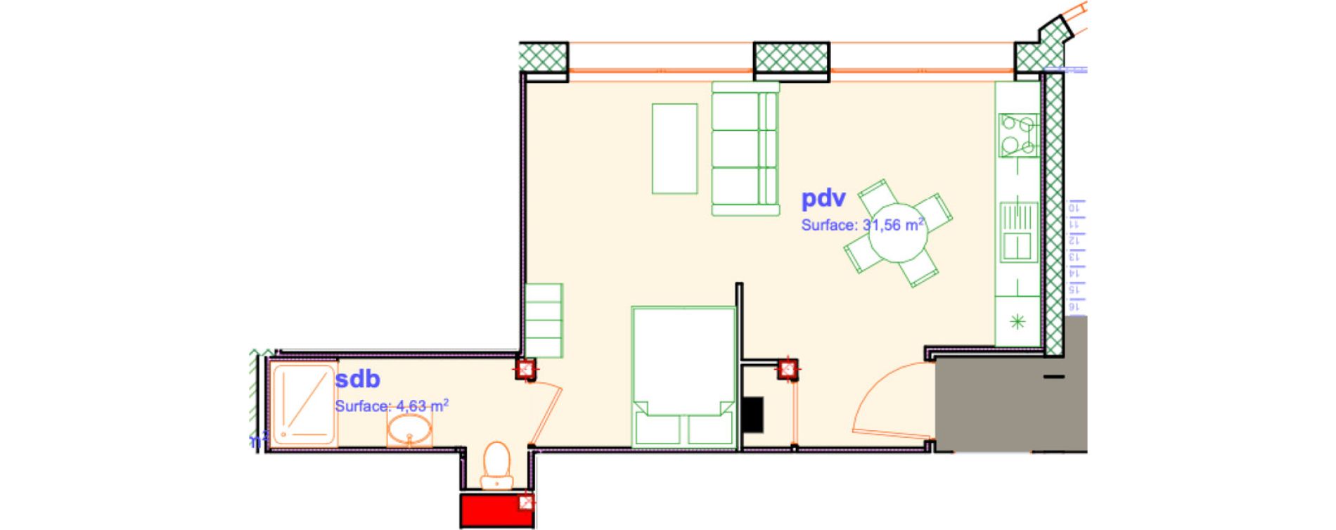 Appartement T4 de 94,00 m2 &agrave; Boulogne-Sur-Mer Centre