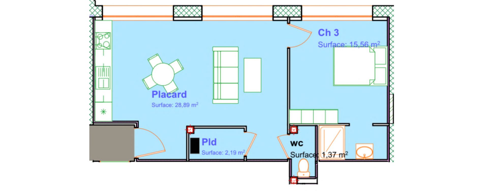Appartement T2 de 48,01 m2 &agrave; Boulogne-Sur-Mer Centre