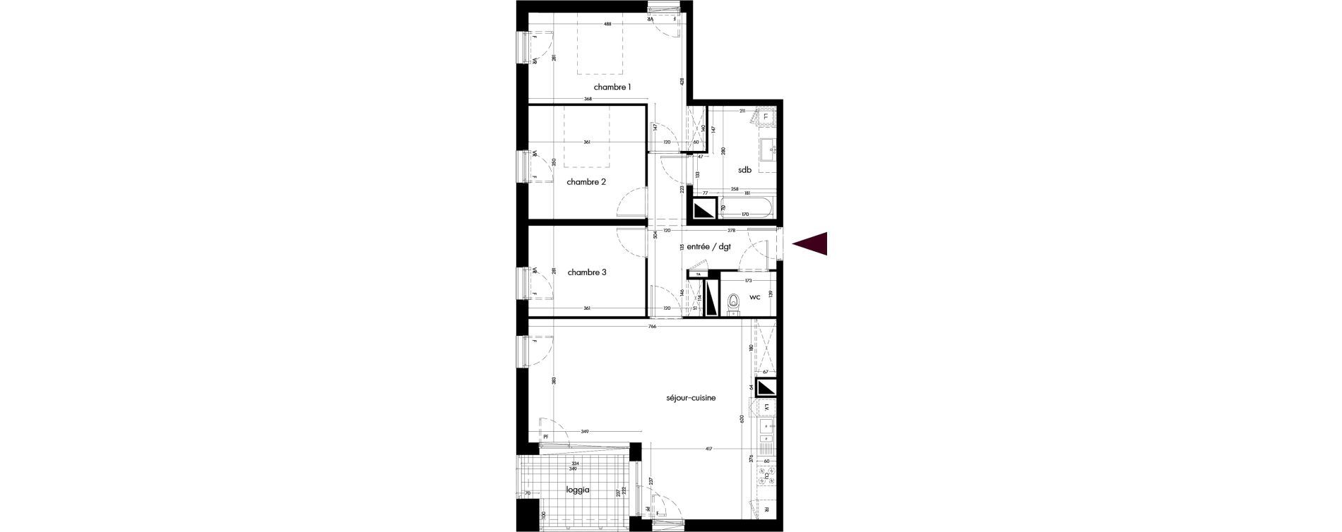 Appartement T4 de 98,25 m2 &agrave; Boulogne-Sur-Mer Liane