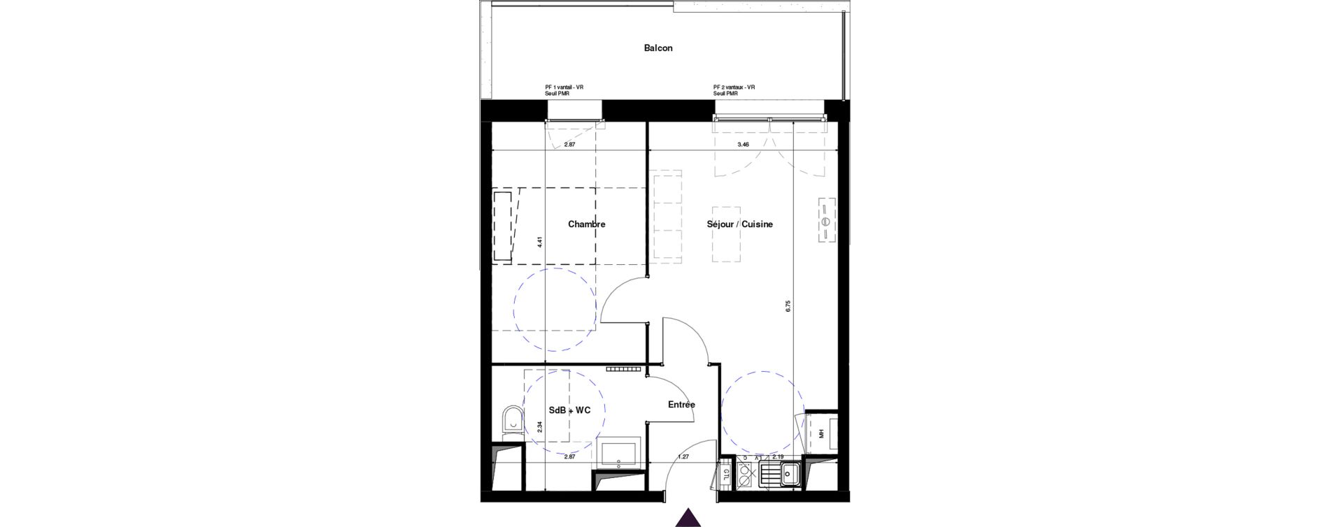 Appartement T2 de 40,47 m2 &agrave; Boulogne-Sur-Mer Eperon republique