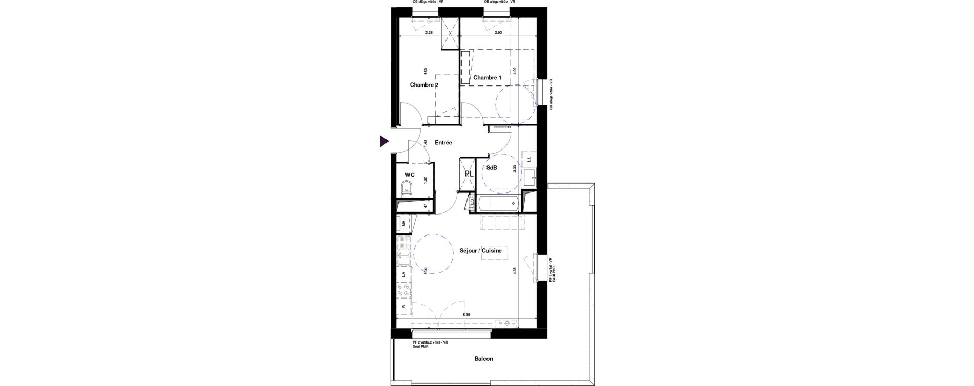 Appartement T3 de 60,82 m2 &agrave; Boulogne-Sur-Mer Eperon republique