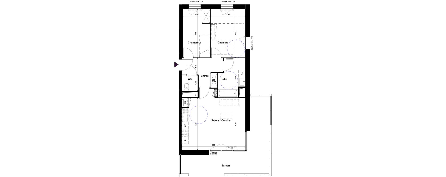 Appartement T3 de 60,82 m2 &agrave; Boulogne-Sur-Mer Eperon republique