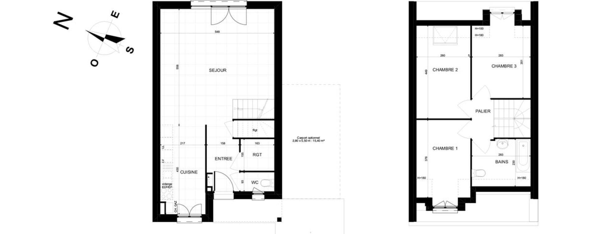 Maison T4 de 82,04 m2 &agrave; Brebi&egrave;res Centre
